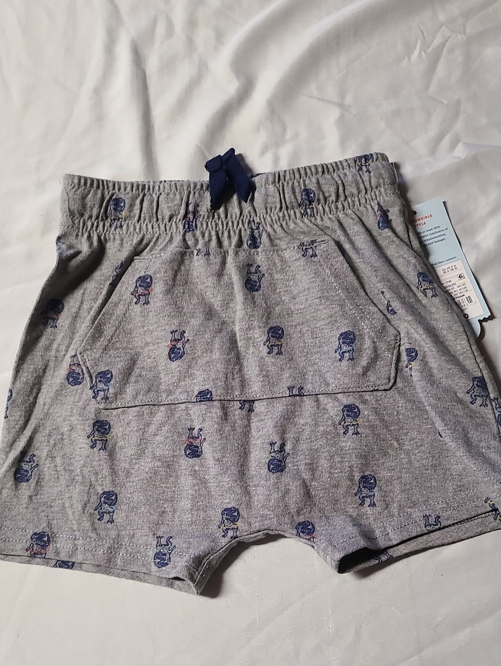 Cat & Jack Grey Shorts with Navy Character Print